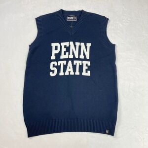 Bruzer Sweater Vest Cotton Mens M Navy NWT Penn State Collegiate V-Neck